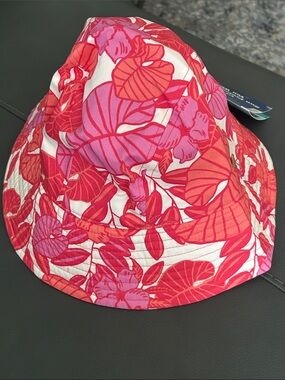 Coolibar NWT SPF 50+ Bright Pink & White Floral UPF Bucket Hat L/XL